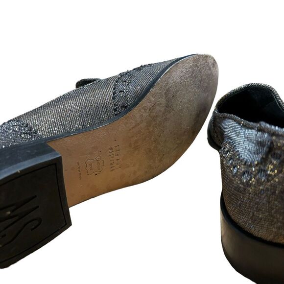 Stuart Weitzman Women's‎ Sparkle GUY THING' Metallic  Tassel Slip-On Loafer 7.5 - Picture 4 of 6